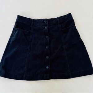 H&M Black Denim Mini A Line Skirt 10